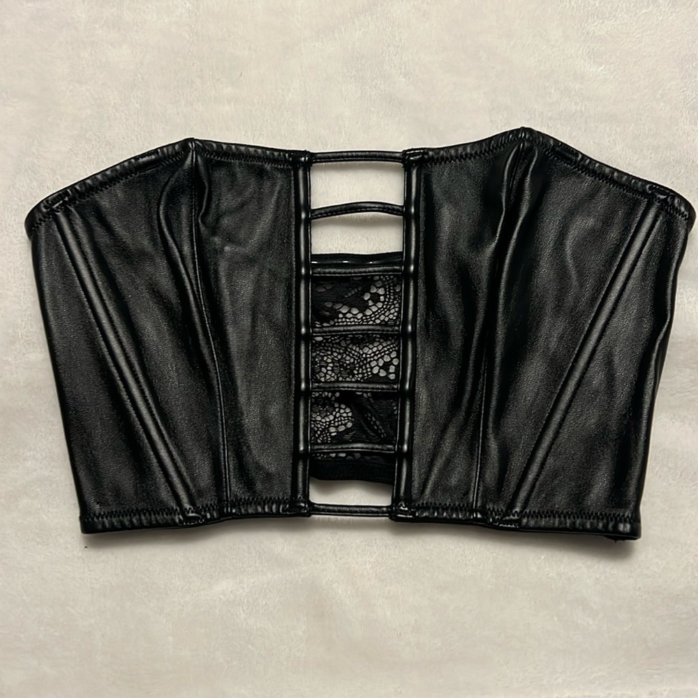 Leather and lace corset
